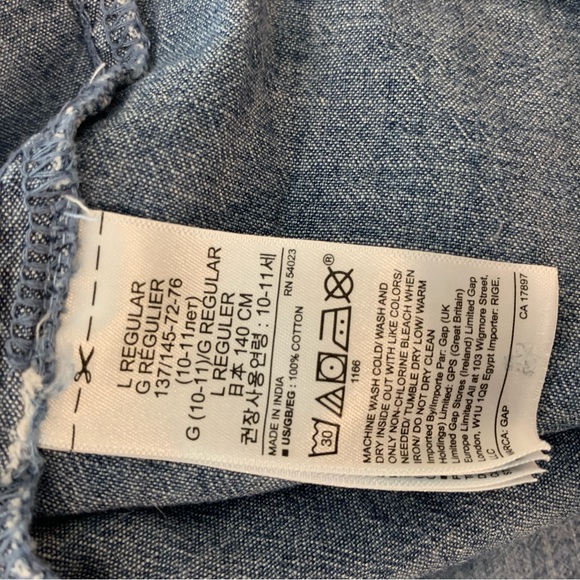 GAP Girls Chambray Blue Button Down (LG) - Picture 6 of 6